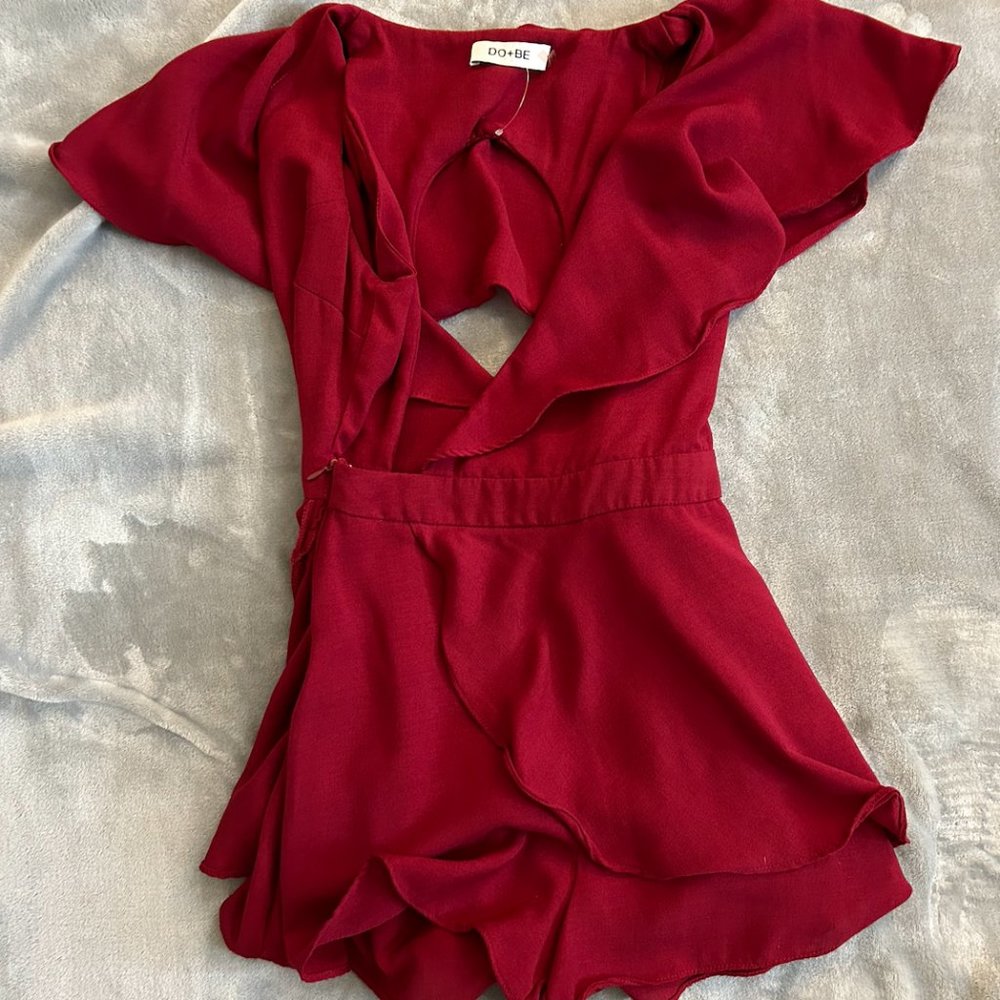 red mini romper